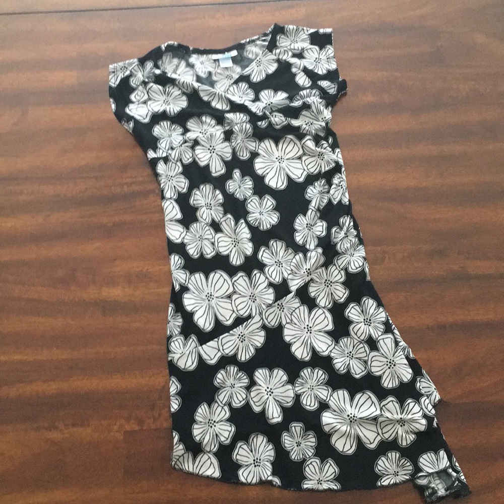 Black and white floral dress